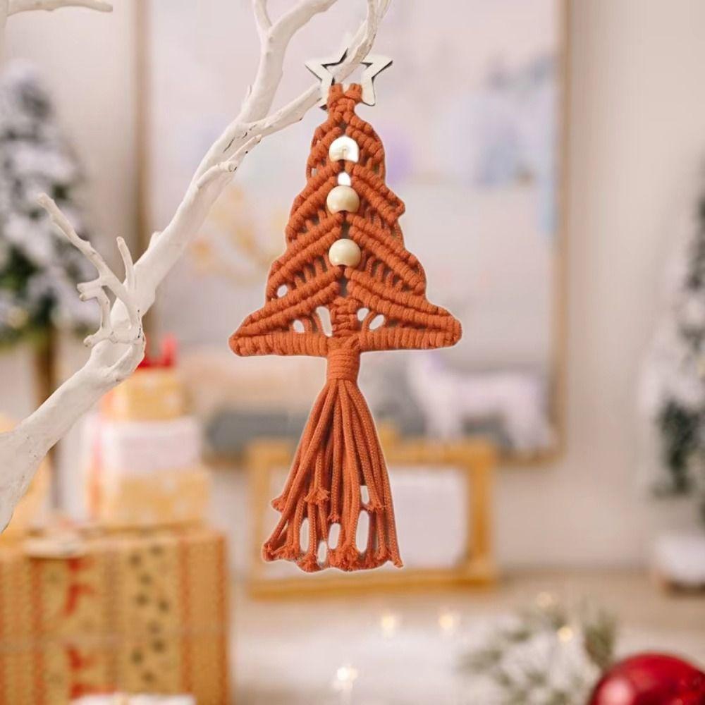 Mini Bead Xmas Tree Tapestry Cartoon Christmas Tree Pendant Christmas Tree Boho Tapestry  Christmas