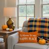 Welcome to Our Happy Place Relax Decorative Throw Pillow Covers 12x20 Inch Set of 2 Orange Outdoor Farmhouse Spring Fall Decor Lumbar Cushion Case