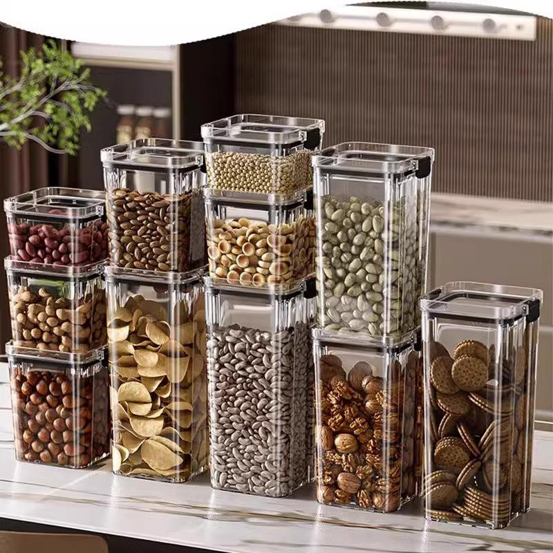 Sealed Jar, Miscellaneous Grains, Kitchen Storage, Food Grade, Dry Goods, Transparent, Plastic Can Box, Snack and Tea Storage Jar