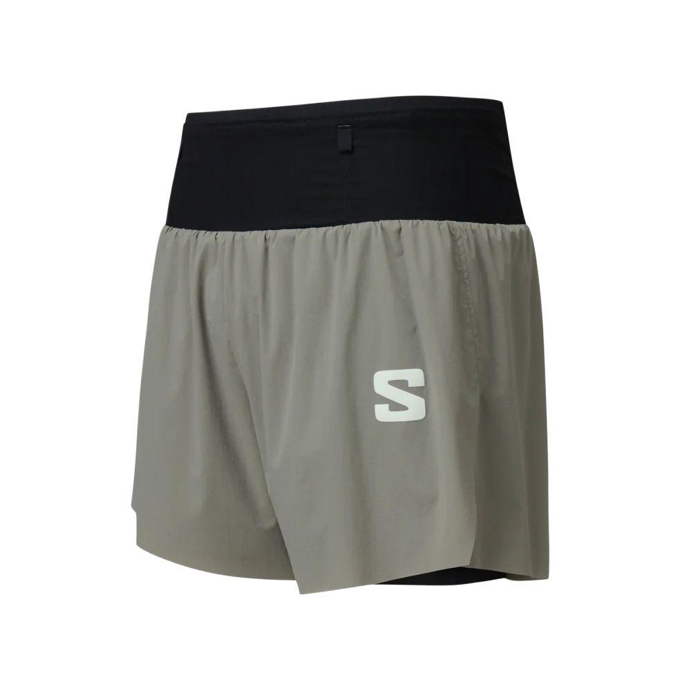 SALOMON 360 Trail Grit Fashionable Simple Breathable Lace-Up Sports Shorts Unisex Shorts Gray-Green C28003
