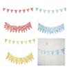 12Pcs Washable Fabric Pennant Flags Wedding Pennant Hanging Decoration For Birthday Christmas Anniversary Party