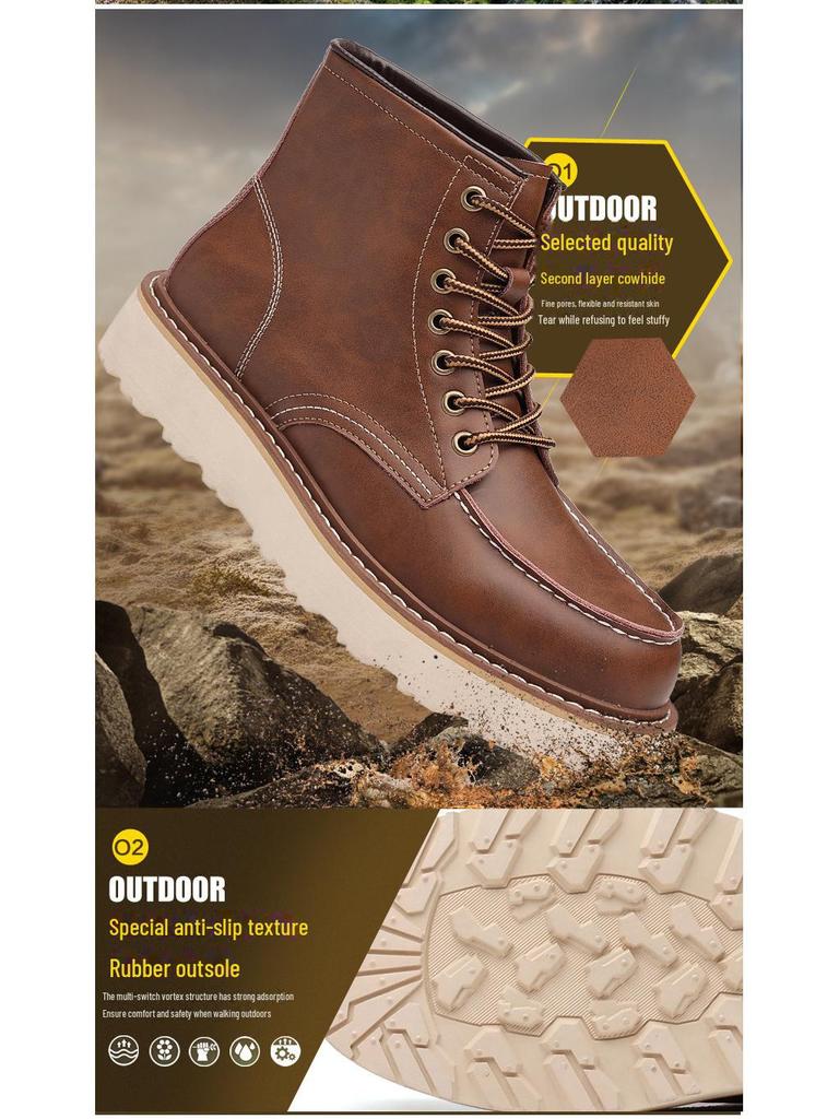 2024 Herren Echtleder High-Top Martin Boots – Winter Retro Motorrad- & Arbeitsstil