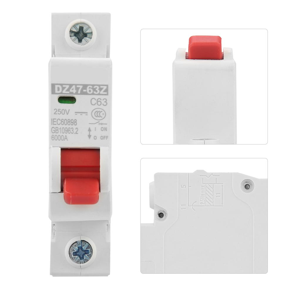 DZ47-63Z-1P 63A DC Miniature Circuit Breaker Leakage Protection Air Switch
