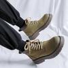 Rhubarb Boots 2024 Spring and Autumn British High Top Men's Boots Desert Tooling Short Boots Locomotive Martin Boots 1681-R