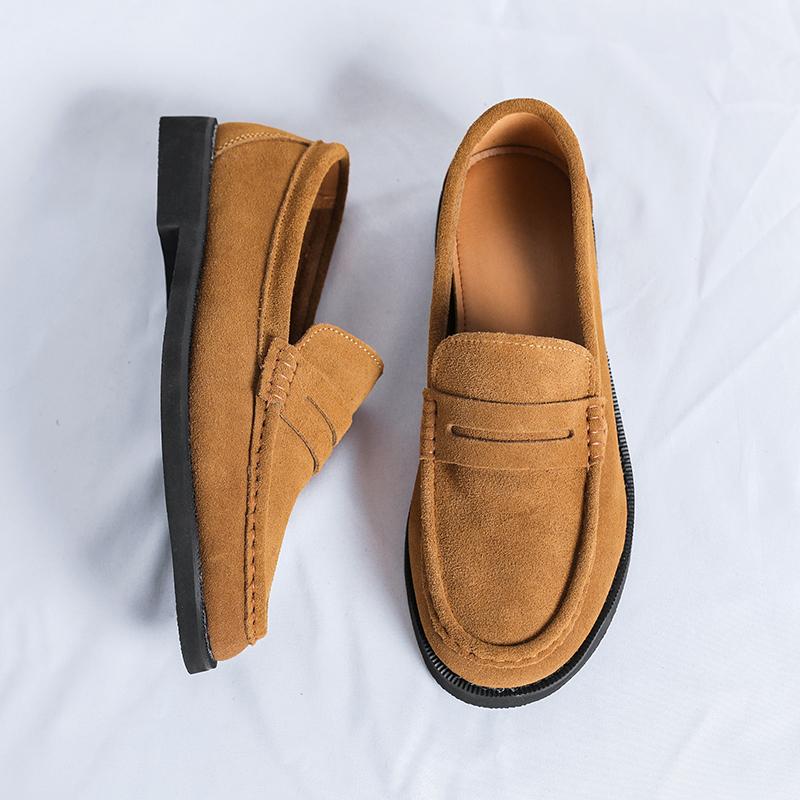 Fashion Genuine Leather Men's Loafers Summer Dress Shoes Work Casual Office Business Shoes Outdoor Walking Slip On Flats Male Moccasins