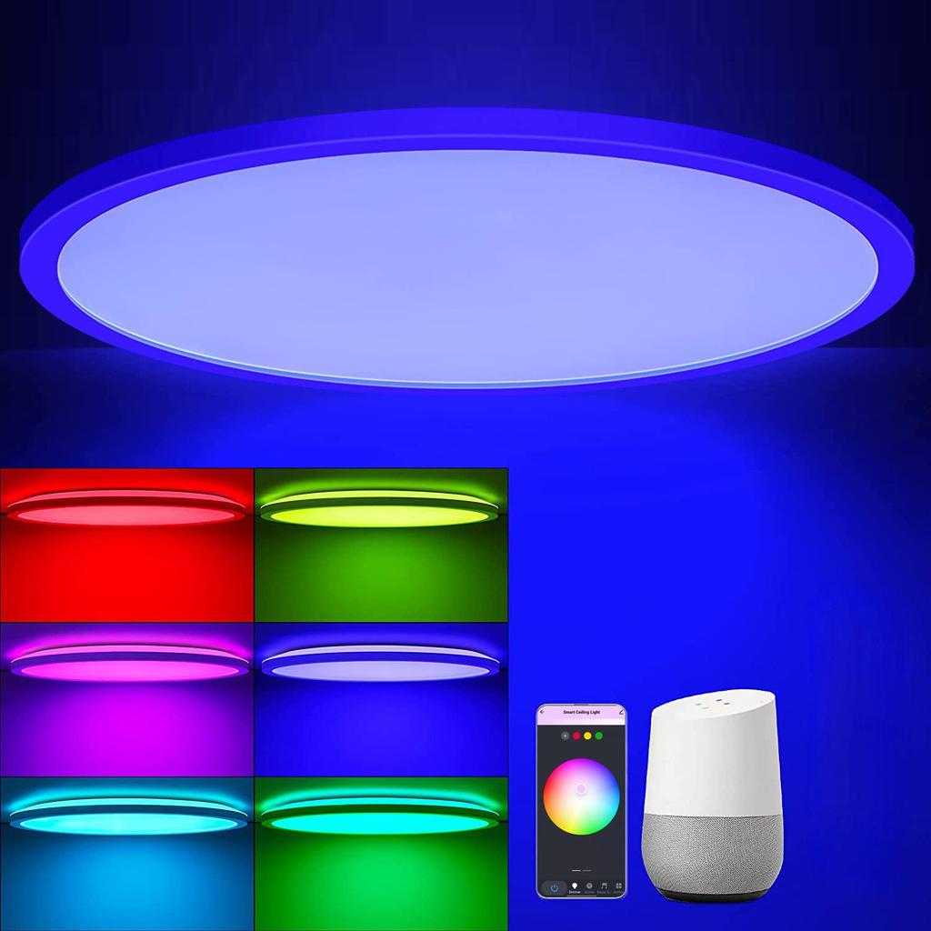 HomeKit Smart Ultra-Thin Ceiling Light with Siri Voice Control, WiFi Dimming & Color Adjustment