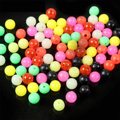 100pcs/lot Luminous  Beads Plastic Colorful Fishing Beads DIY Fishing Lure Accessories