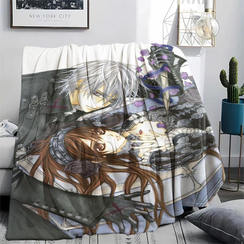 1PC Vampire Knight Print Flannel Blanket, High quality Comfortable for All Seasons, Home Decor, Warmth and Comfort, Perfect for Christmas Gifts235