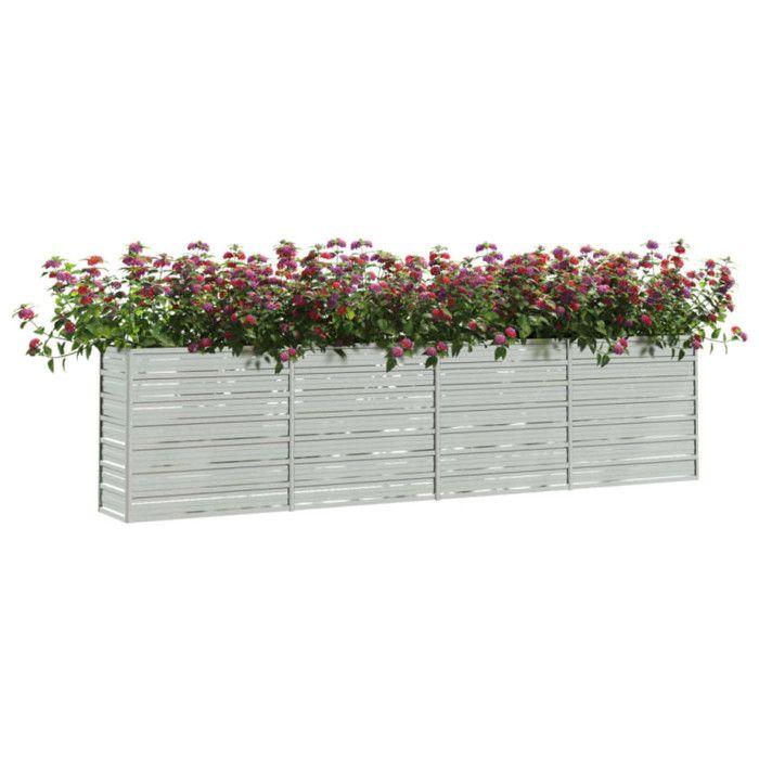 VidaXL Raised Garden Bed Planter Flower Box Plant Pot Planting Bed Balcony Outdoor 320x40x77 Cm Steel 316891
