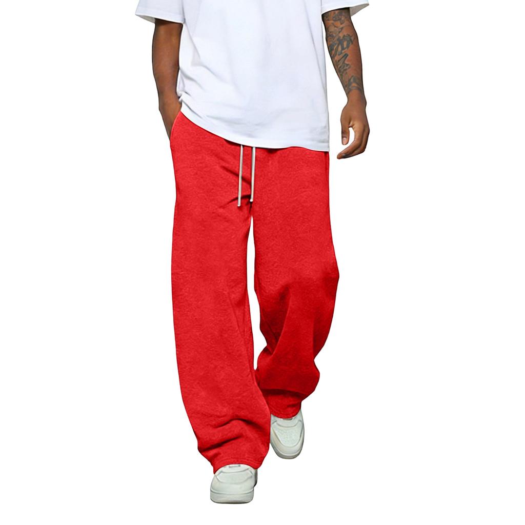 Men's Color Loose Wide Leg Sweatpants Men's Casual Fashion Sweatpants