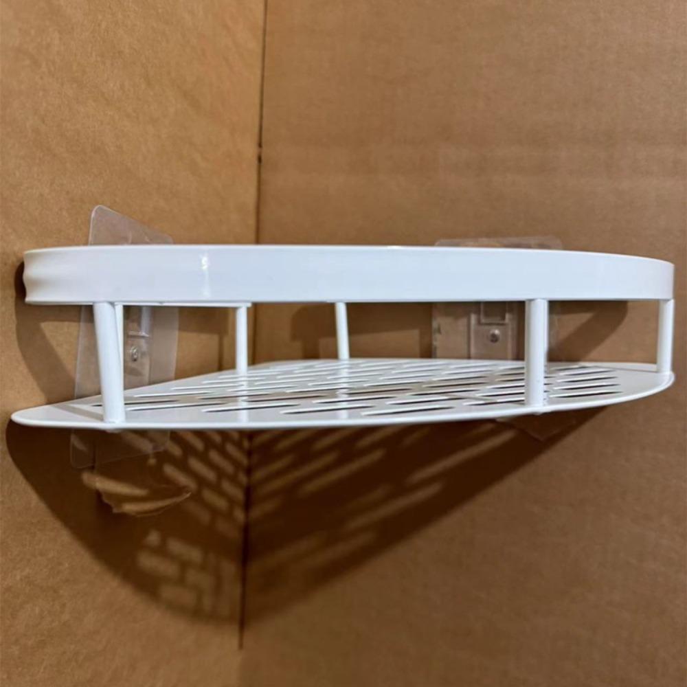 Triangular Shower Corner Shelf Free Punching Bathroom Glass Shelf Bathroom Storage Rack Toilet