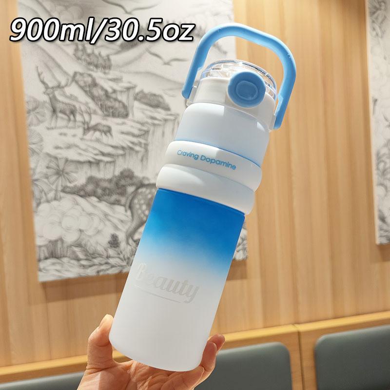 

Sports Plastic Cup With Straw And One Press Cover For Home And Outdoor Use WhiteSilicone