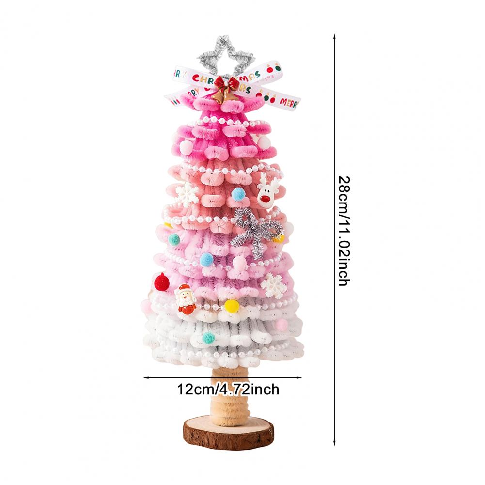 DIY Christmas Tree Kit with Light String Festive Desktop Decoration Warm Christmas Atmosphere Light New Year Gift