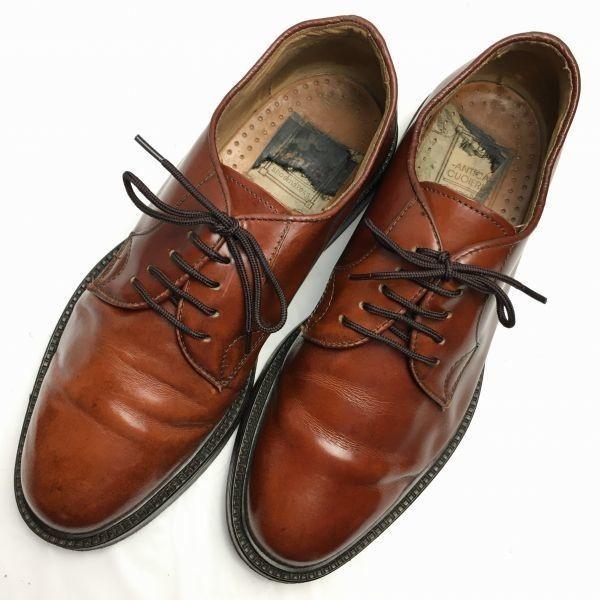 Vintage 80s-90s ANTICA CUOIERIA Made In Italy Handmade Plain Toe Shoes Brown Size 41 (26.0)(USED)