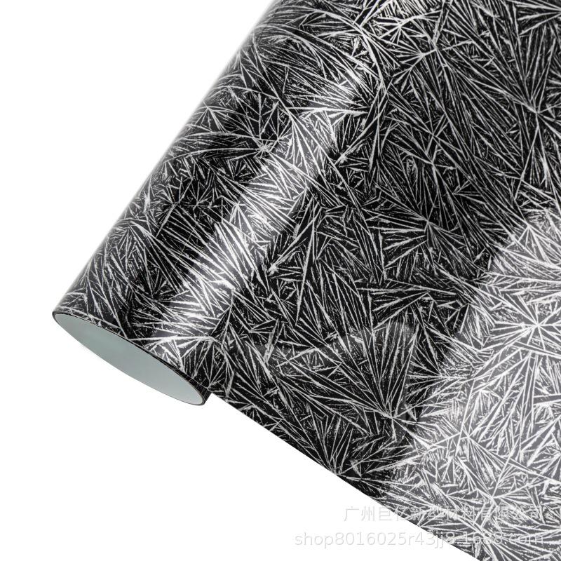 Forged Ice Crack Pattern Carbon Fiber Car Body & Interior Mirror Sticker Set