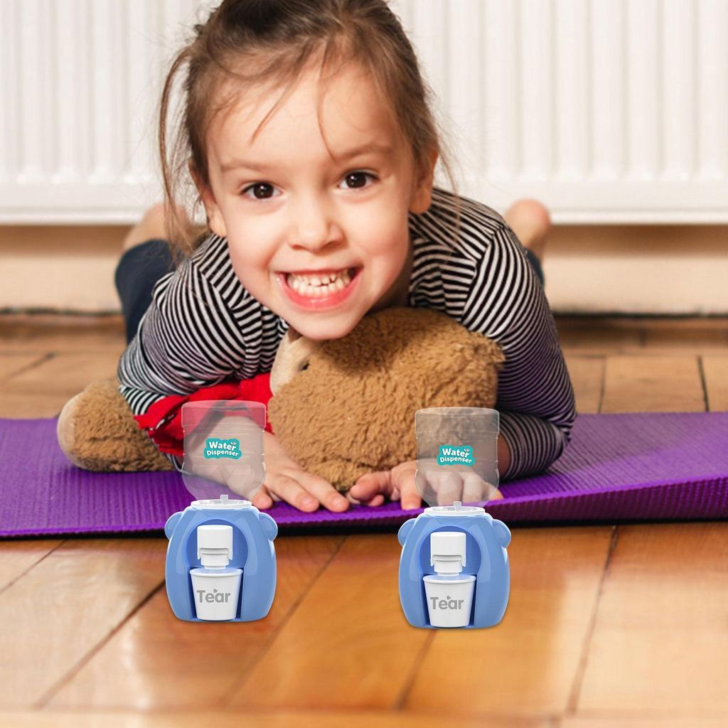Mini Children Duals Water Dispenser Toy With Cute Warm Water Juice Milk Drinking Fountain Simulation Montessori Kitchen Toys