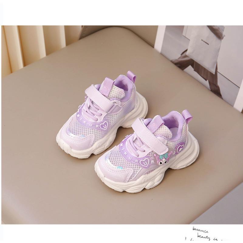 Girls Shoes Spring and Autumn Sports Shoes Foot Stepping Lamp Mesh Children Baby Breathable Mesh Shoes Casual Shoes Medium and Small Children