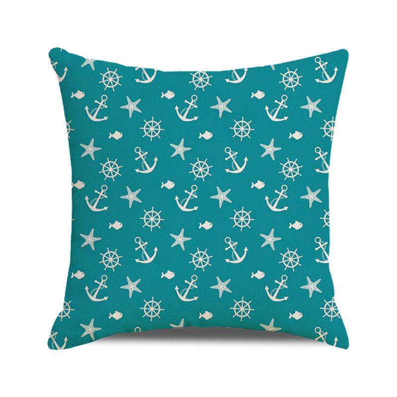 Watercolor sailing-themed sailboat Digital printing short plush pillow covers for car sofa office cushion cover home goods