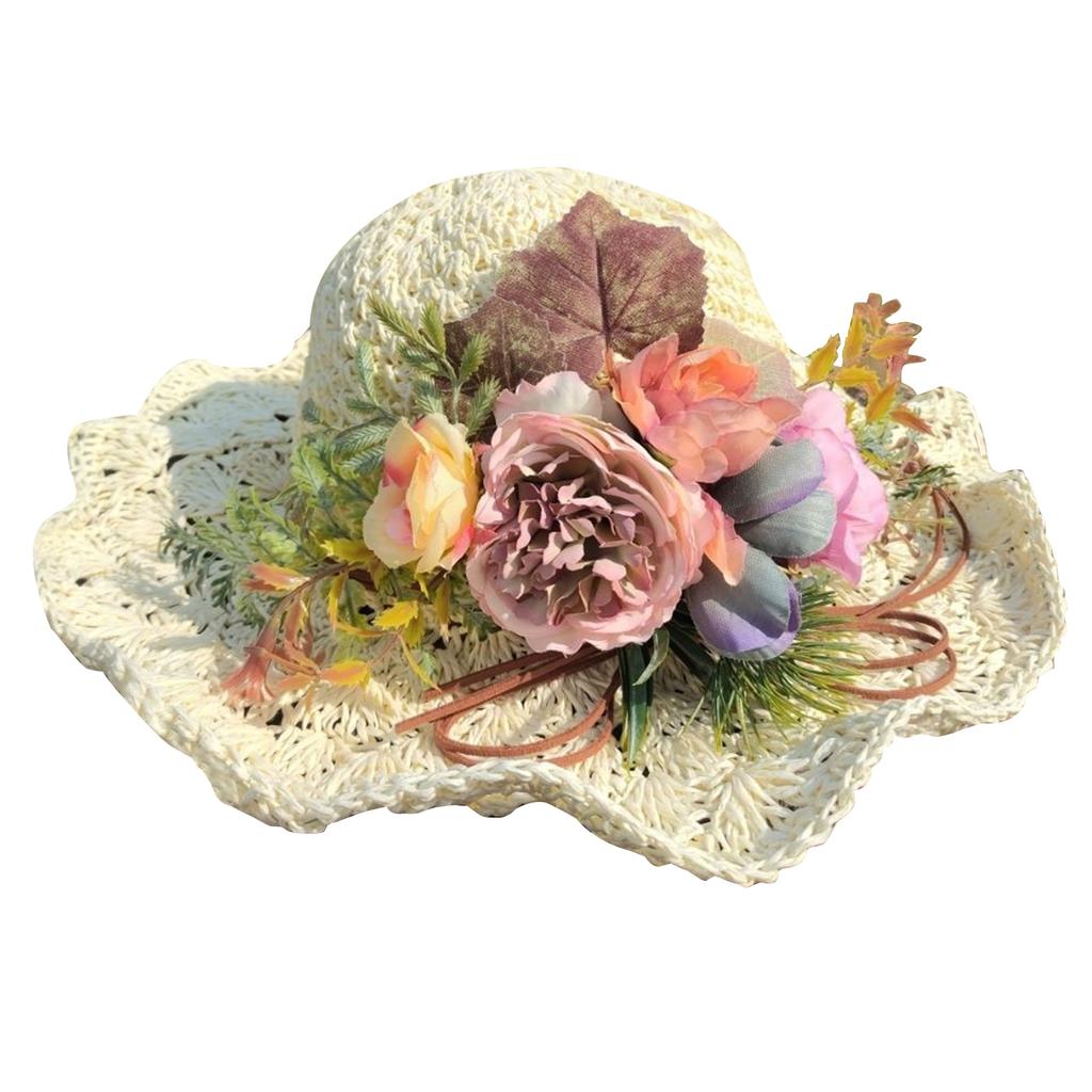 Western Hepburn Hat with Lolita Rose Breathable Audrey Style All-match Vintage Hat Lolita Peony Photo Props Headgear
