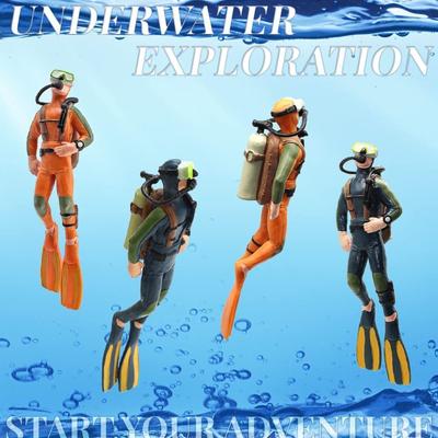 Diver Artificial Ornaments Realistic Simulation Exploration Swimmer Model Aquarium Decoration