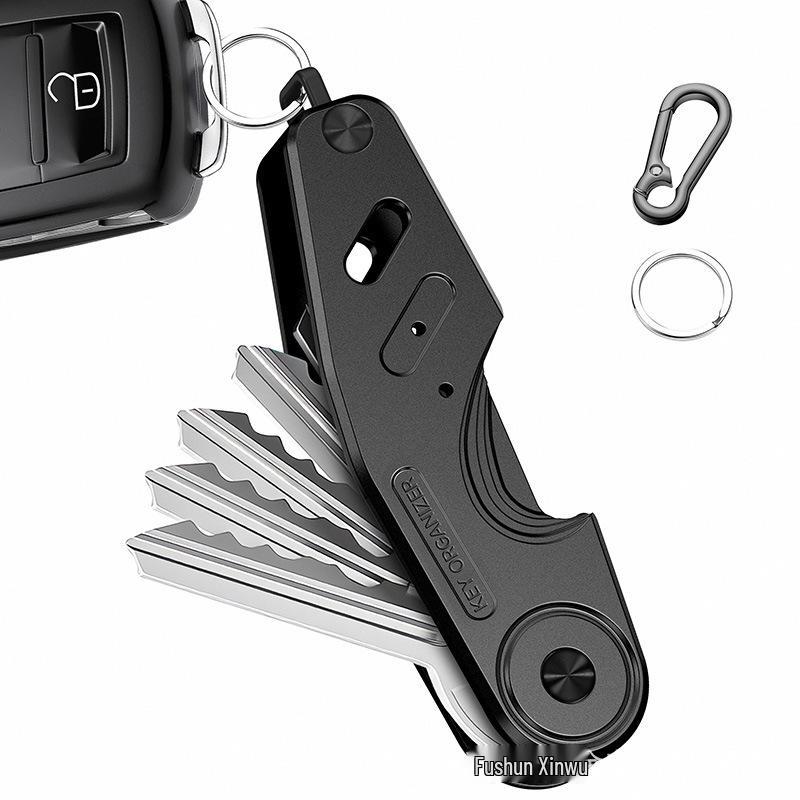 Retro Metal Alloy Keychain Organizer: Compact & Portable Foreign Gift Clip