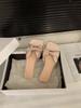 Thick heel gentle bow French small cool slippers fairy shoes wear 2025 new summer with skirt sandals
