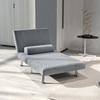 Single Velvet-Feel Sleeper Chair - Grey