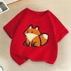 Cartoon Fox Print Tshirts For Boys Girls Summer Children Casual Cute Colorful Tops Kids Comfortable Oneck Short Sleeve Tees