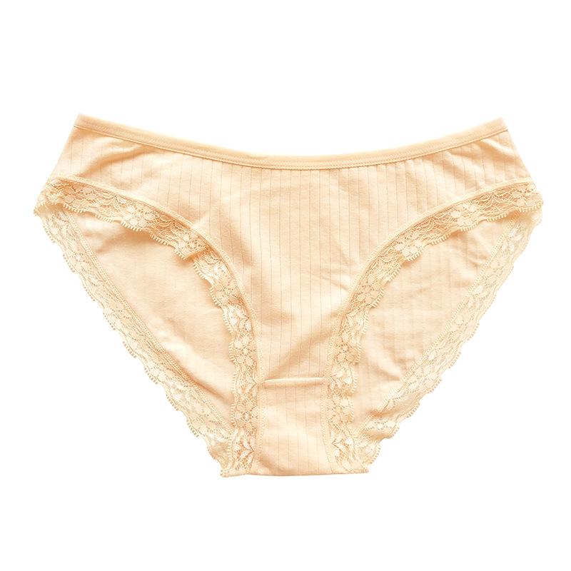 

Кружевные сексуальные трусики, хлопковое женское нижнее белье, кружевные трусики со средней талией, сексуальные хипстерские трусики S телесный