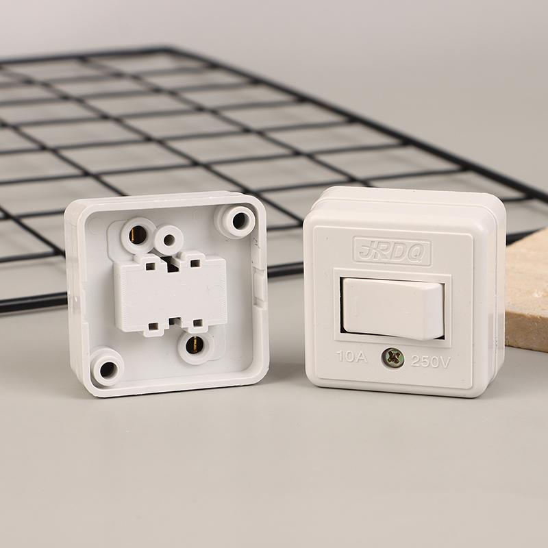 10Pcs Hand-Held Bedside Switch Square Flat Button Single Control Switch Wiring Button Rocker