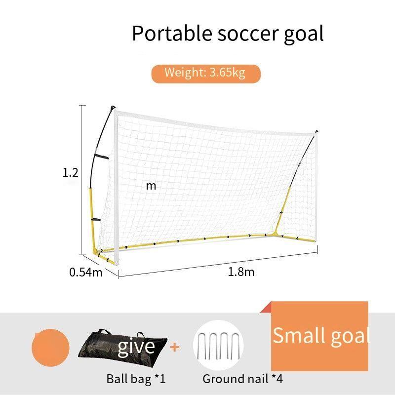 

Quick Assembly Football Gate Outdoor Portable Three-a-side Futsal Children Youth Training Soccer Goal 180*120CM (Black & White net)