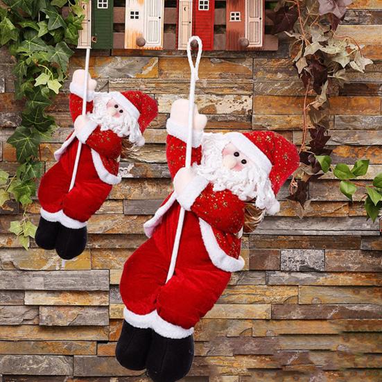 Santa Claus Climbing Rope Christmas Decoration Plush Doll Christmas Tree Climbing Old Man Hanging