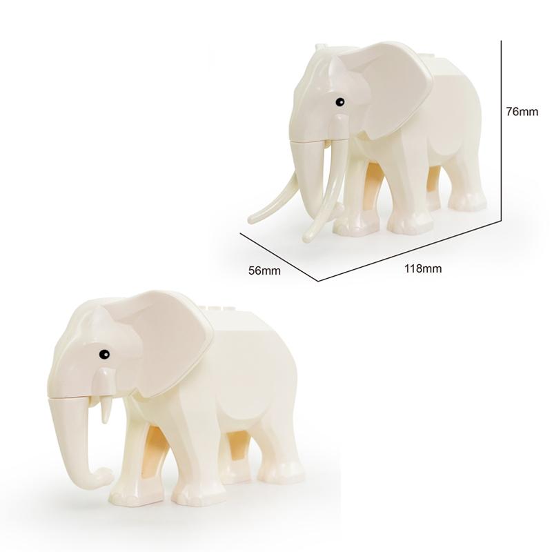 MOC Farm Zoo Animal Building Blocks Crocodile Shark Dolphin Chimpanzee Cow Leopard Educational Game Accessories Bricks Kids Toys