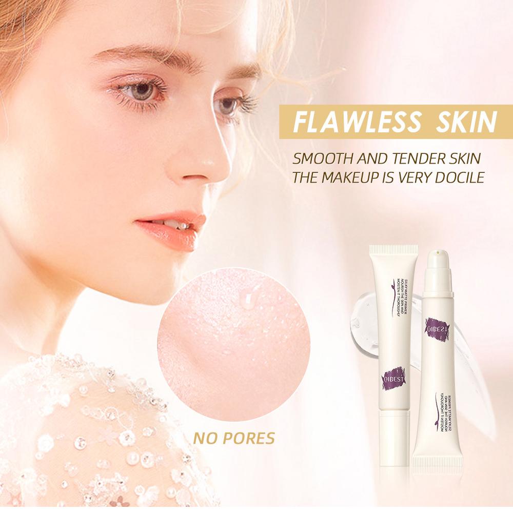 QIBEST Makeup Primer Nude Makeup Long-lasting Concealer Moisturizing Primer Invisible Pores Brighten Skin Tone