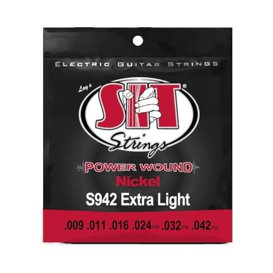 SIT STRINGS Струны для электрогитары PowerWound EXTRA LIGHT S942 .009-.042 [Официальный продукт для внутреннего рынка]