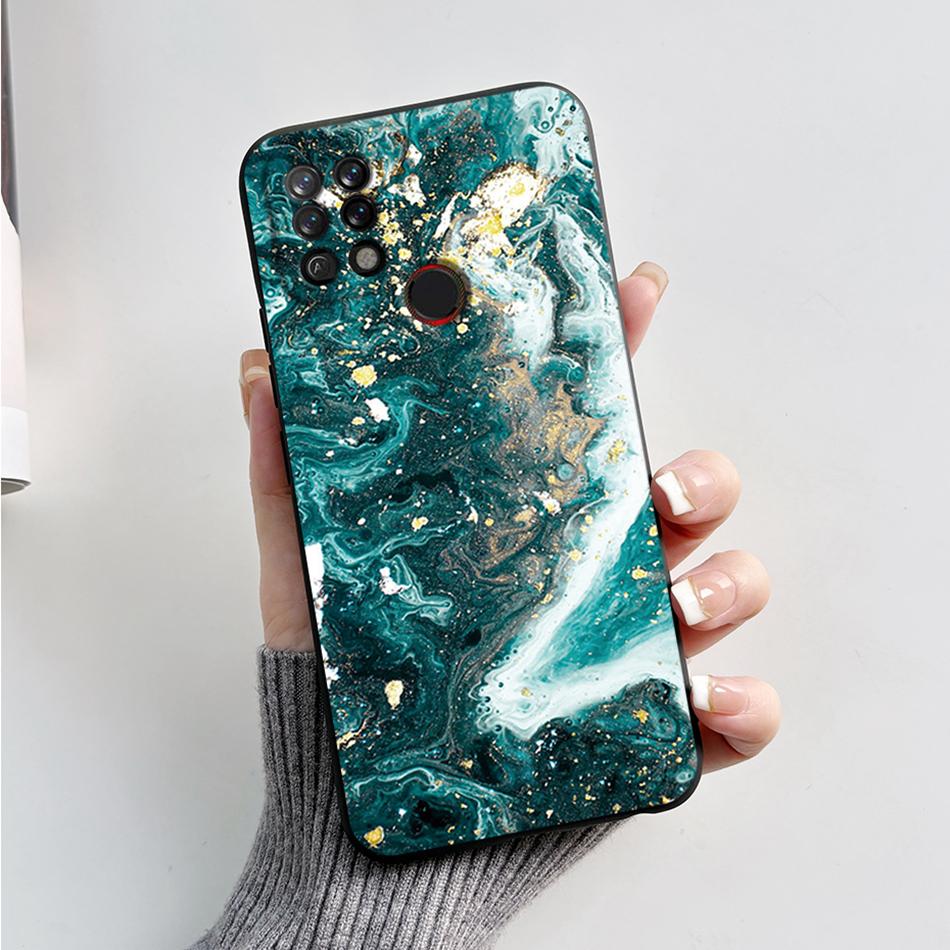 For Tecno Pova Case LD7 LD7j Fashion Marble Cover Matte Phone Case For Tecno Pova Soft Silicone Fundas 6.8'' Back Cover Bumper