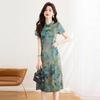 New Chinese Style Printed Cheongsam Dress