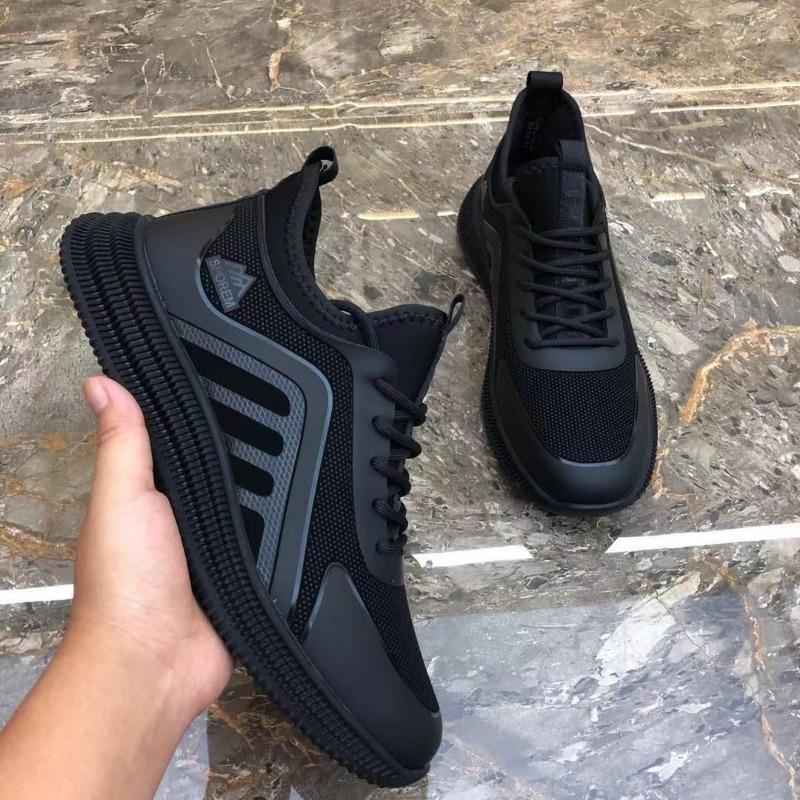 Shoes men's new spring and autumn breathable non-slip black lace-up soft-soled sports shoes casual trend versatile men's shoes