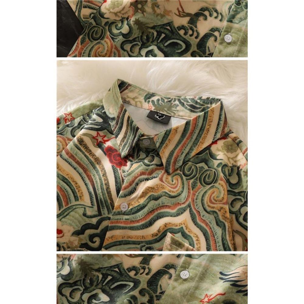 China-Chic Crane Printing Short Sleeve Shirt Women Summer Fashion Top