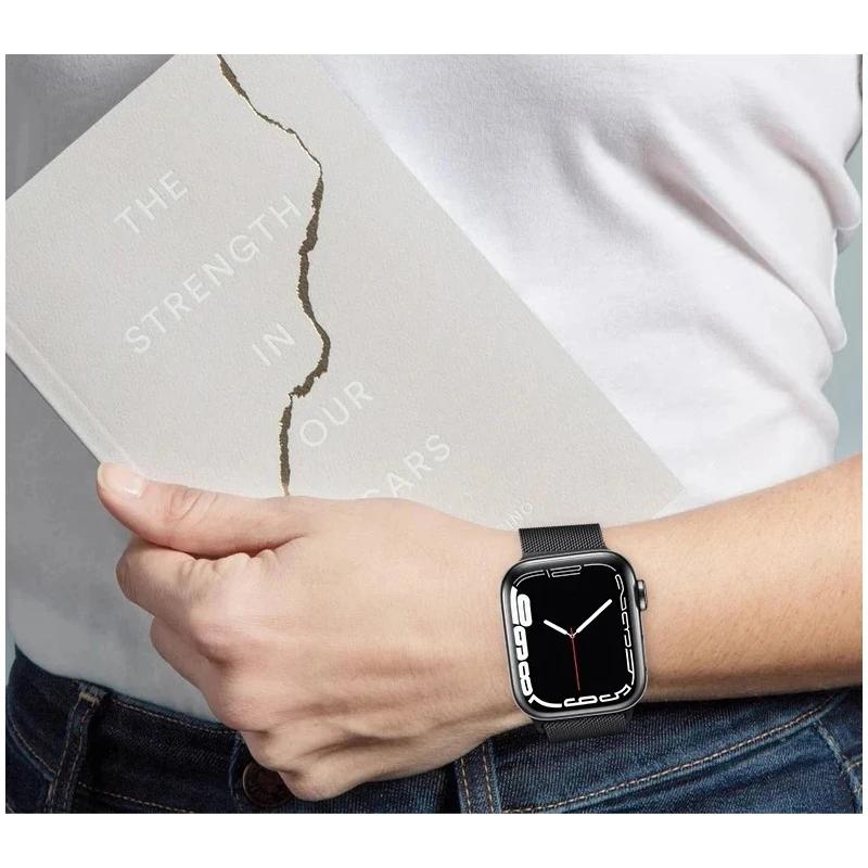 Milanese strap For Apple watch 9 8 7 41 45mm Ultra/2 49mm Men's Women's Metal Breathable Band For iWatch 6543SE 44 40 42mm Belt