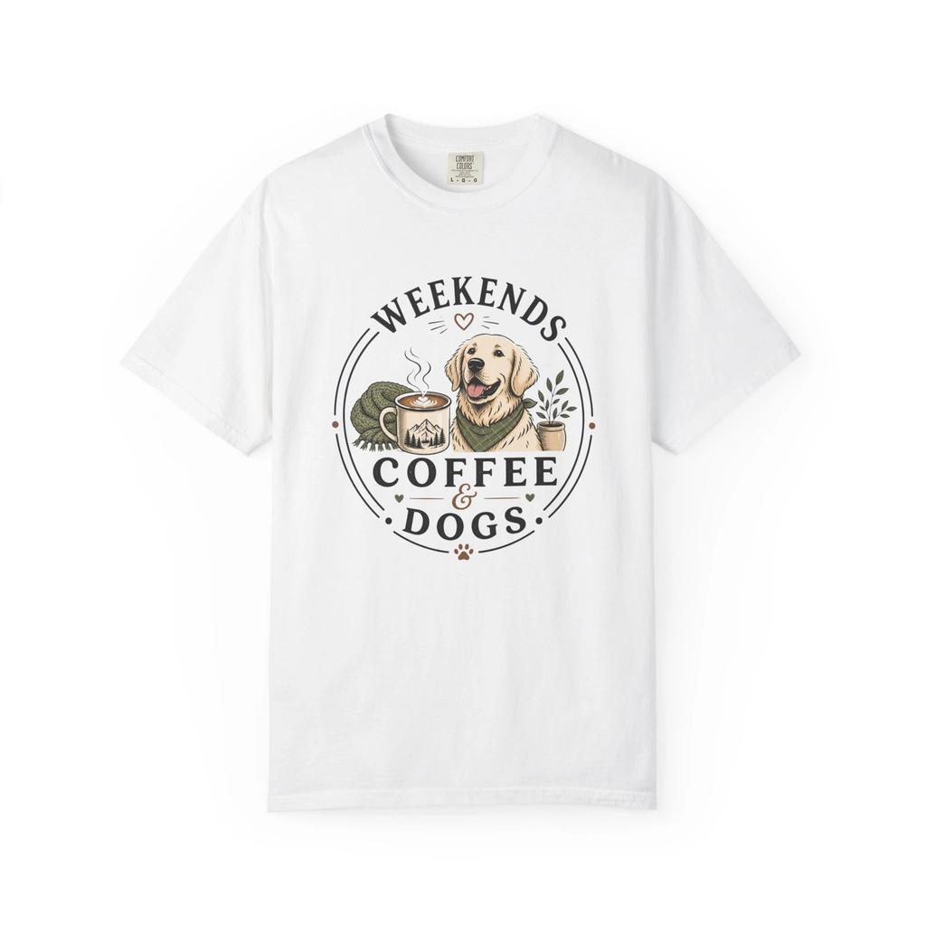 Weekends Coffee and Dogs T-T-Shirt Cozy Dog Lover Tee