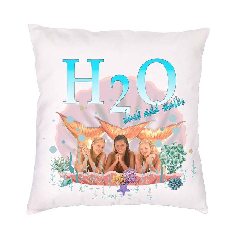 Hűvös H2O Csak Adjon Hozzá Vizet Négyzet alakú Díszpárna Huzat Otthoni Dekoratív 3D Kétoldalas Nyomtatás Párnahuzat Autóba Peach skin 18*18(CM)-1Pcs white