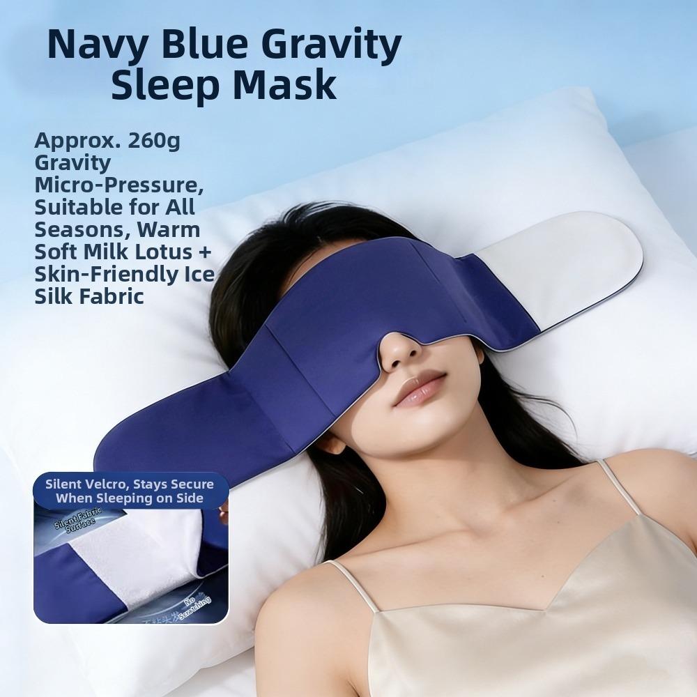 Ultra Light Gravity Weighted Eye Mask Double-Sided Soft Breathable Sleeping Mask Skin-Friendly Comfortable синий