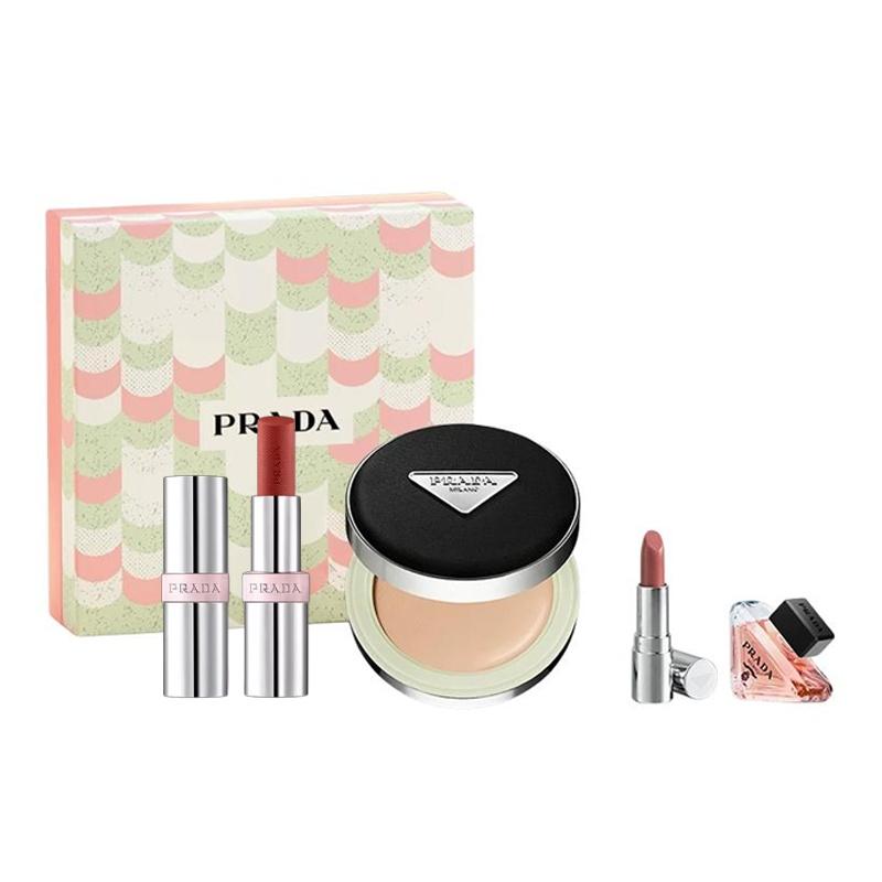 Prada Нейлоновая Подушечка Воздуха Легкая Помада Помада Макияж и Парфюм Набор 520 Ограниченная Подарочная Коробка Дышащий Цвет красный