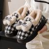 Cotton Slippers New Autumn and Winter Cotton Shoes Velvet Warm Soft-soled Shoes Japanese Bow Cotton Shoes