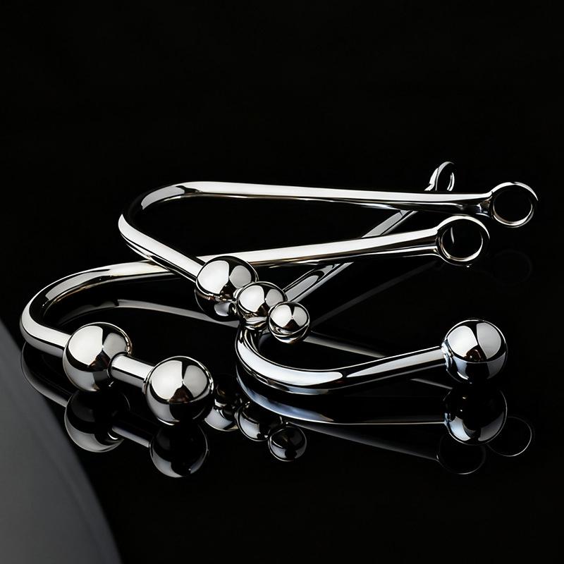Gancio Anale in Acciaio Inossidabile con Foro per Perle Anali Gancio Anale Tappo Metallico per Sedere Giocattoli Sessuali Anali Prodotto per Adulti Senza Vibratore Per Uomini Gay