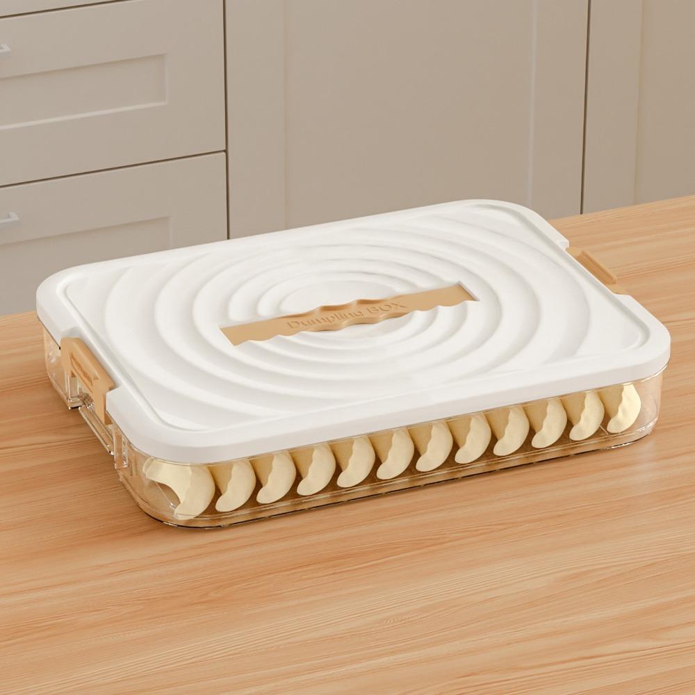 

Plastic Wonton Storage Box Multi-Layer Food Freezer Storage Box Refrigerator Brown 1 Layer