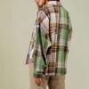 Women's  Fashion Plaid Pocket Long Sleeve Plaid Button Shirt