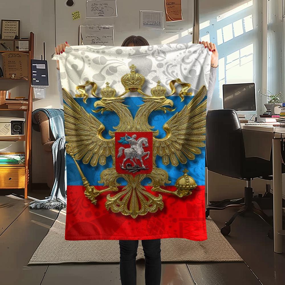 1PC Russian Double Print Flannel Blanket, High quality Comfortable for All Seasons, Home Decor, Warmth and Comfort, Perfect for Christmas Gifts138