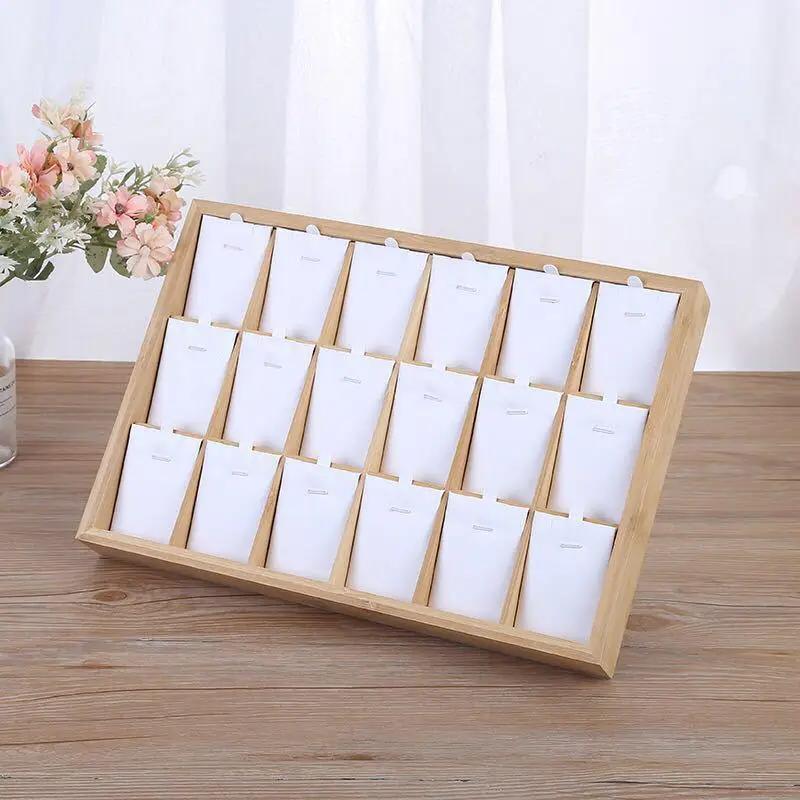 

Bamboo And Wood Pendant Trays, 8-Compartment And 24-Compartment Display Trays, Jewelry Storage Trays, Jewelry Display